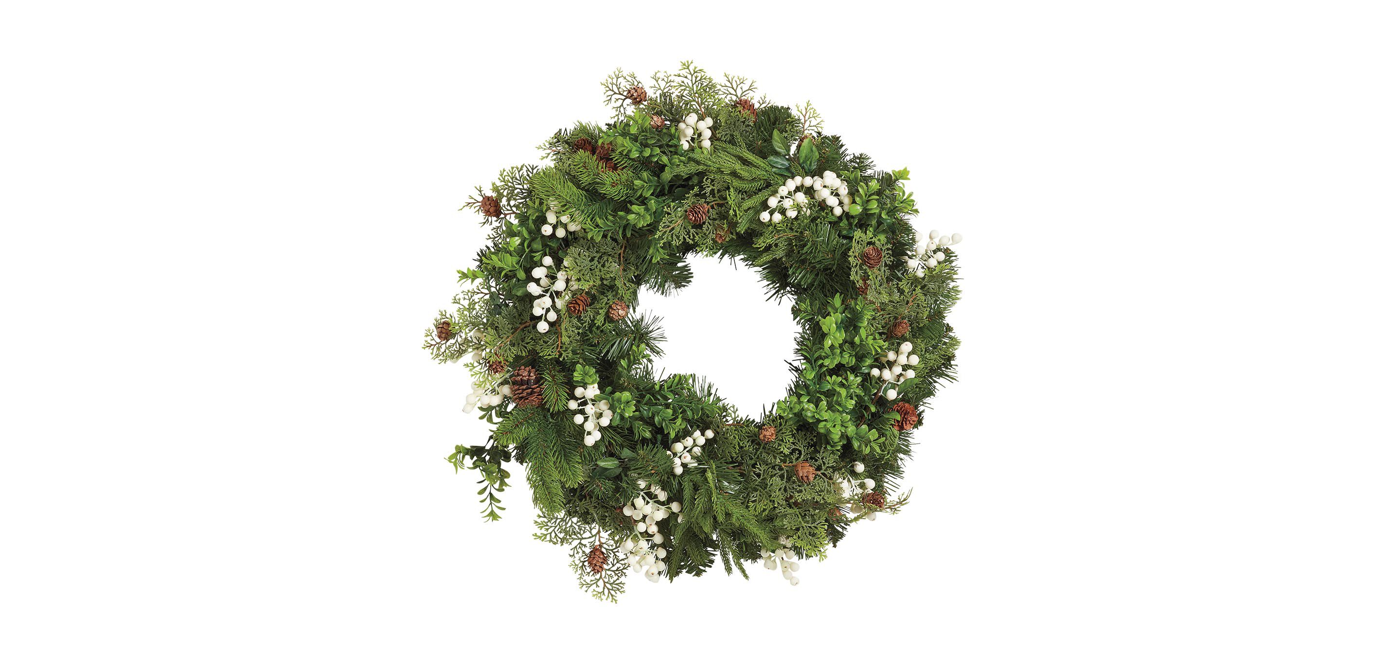 26" White Berry Winter Wreath