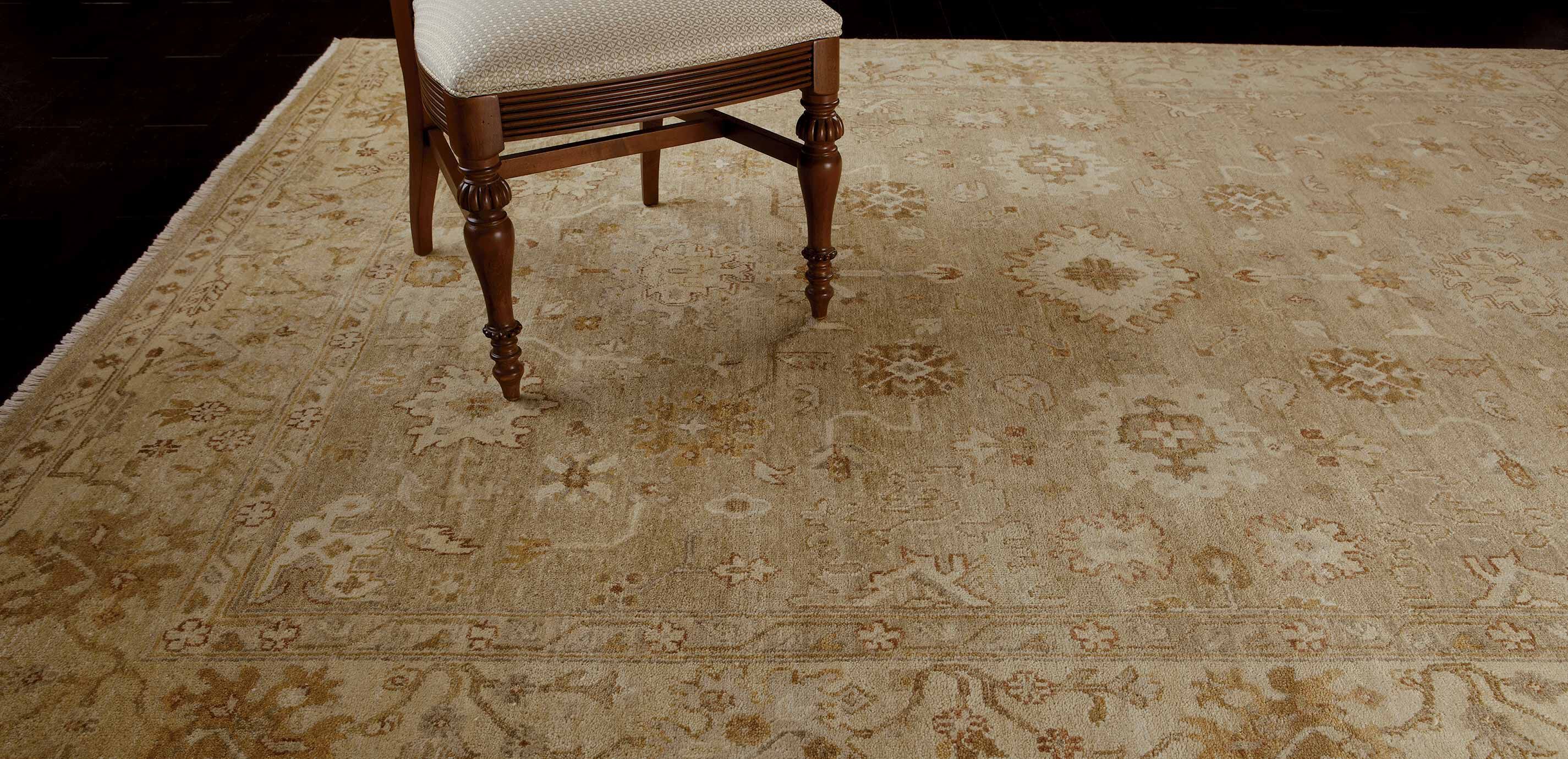 Oushak Rug, Light Gold/Ivory_1