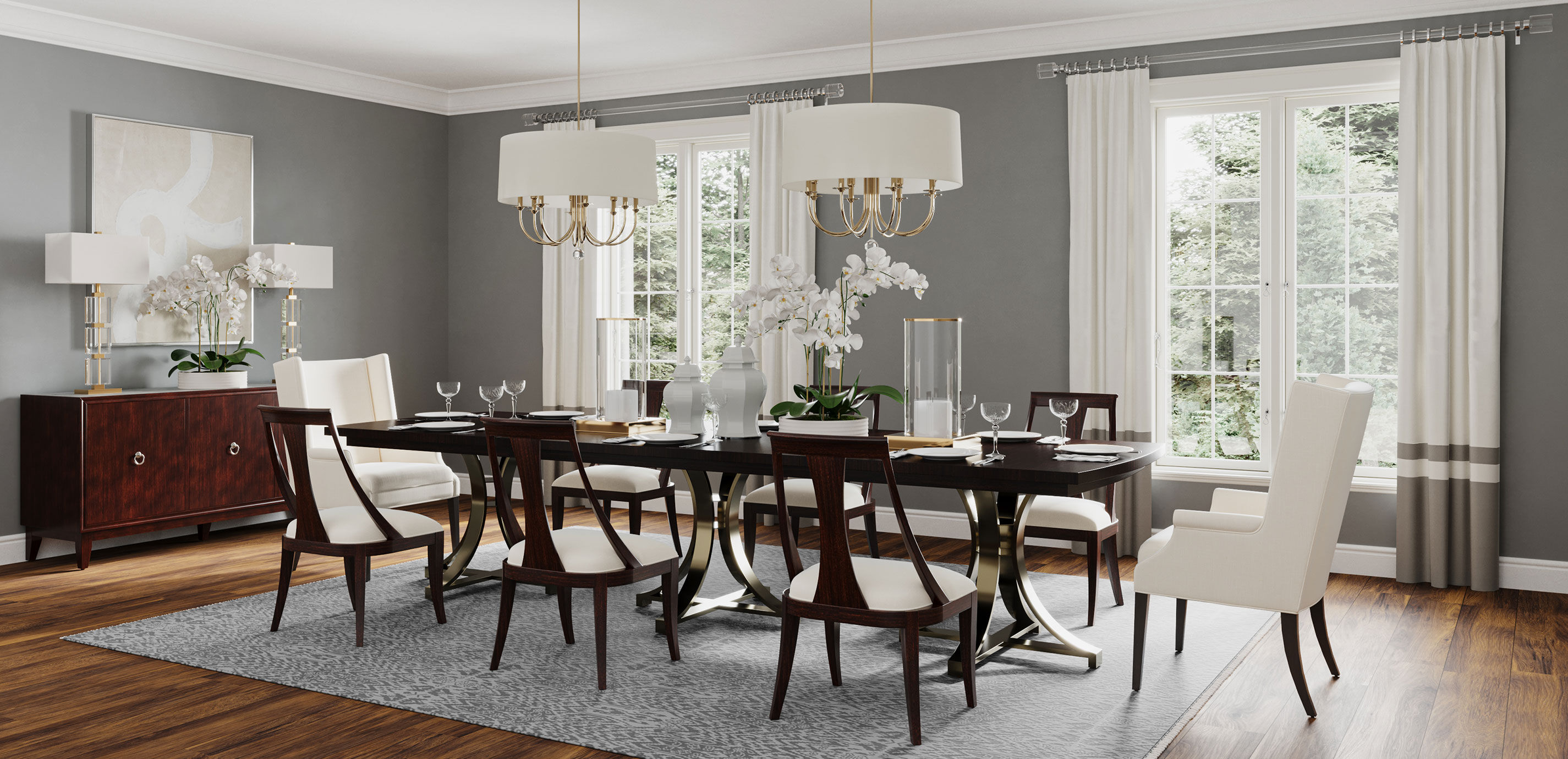 Ikat Rug, Gray/Ivory_9