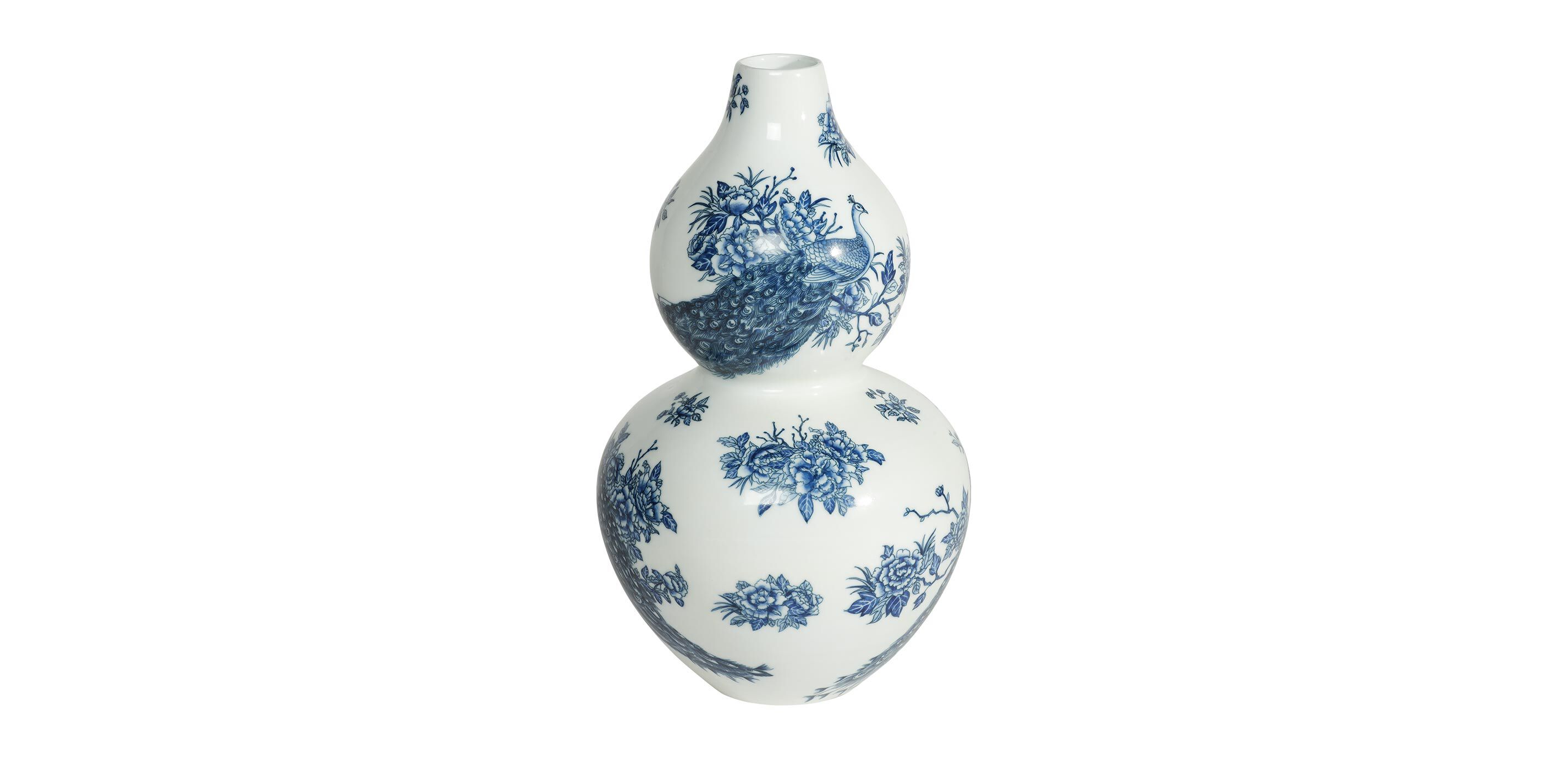 Peacock Porcelain Gourd Vase_1