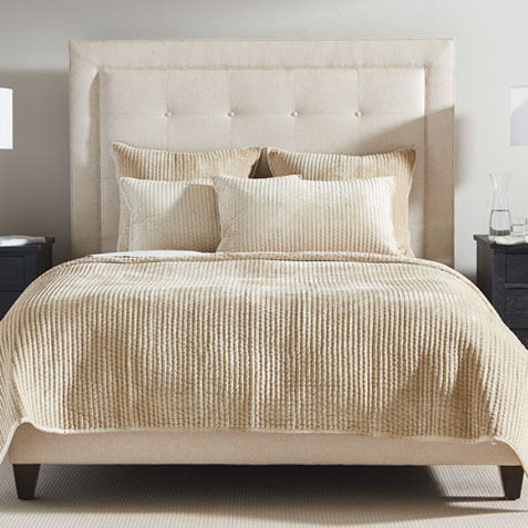 Velvet Quilt and Sham, Champagne image