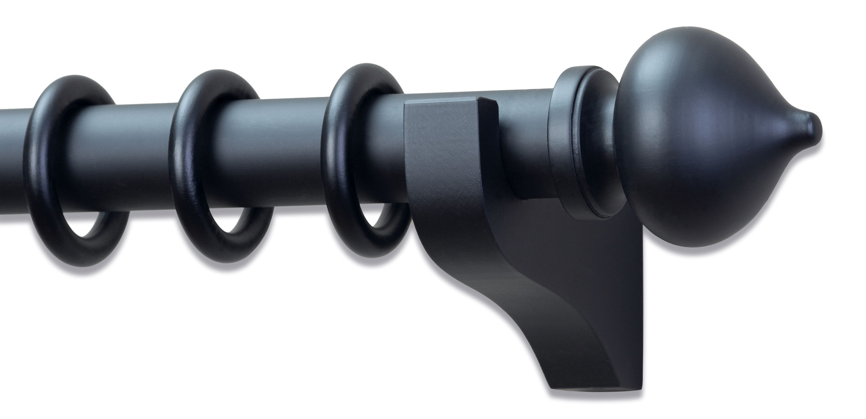 Painted Wood Drapery Hardware Set with Turnip Finial