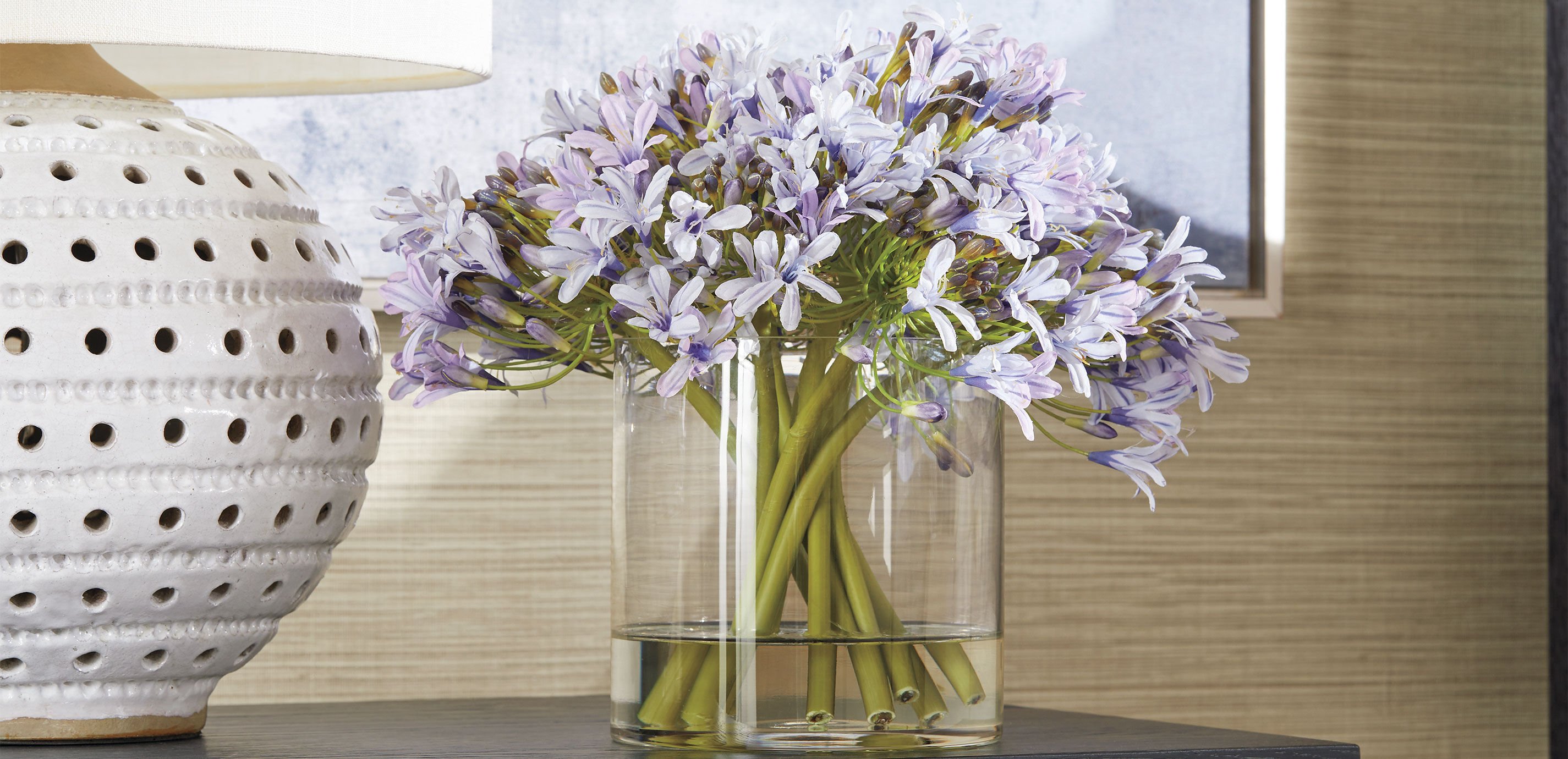 Blue Agapanthus Bouquet in Cylinder Vase_4