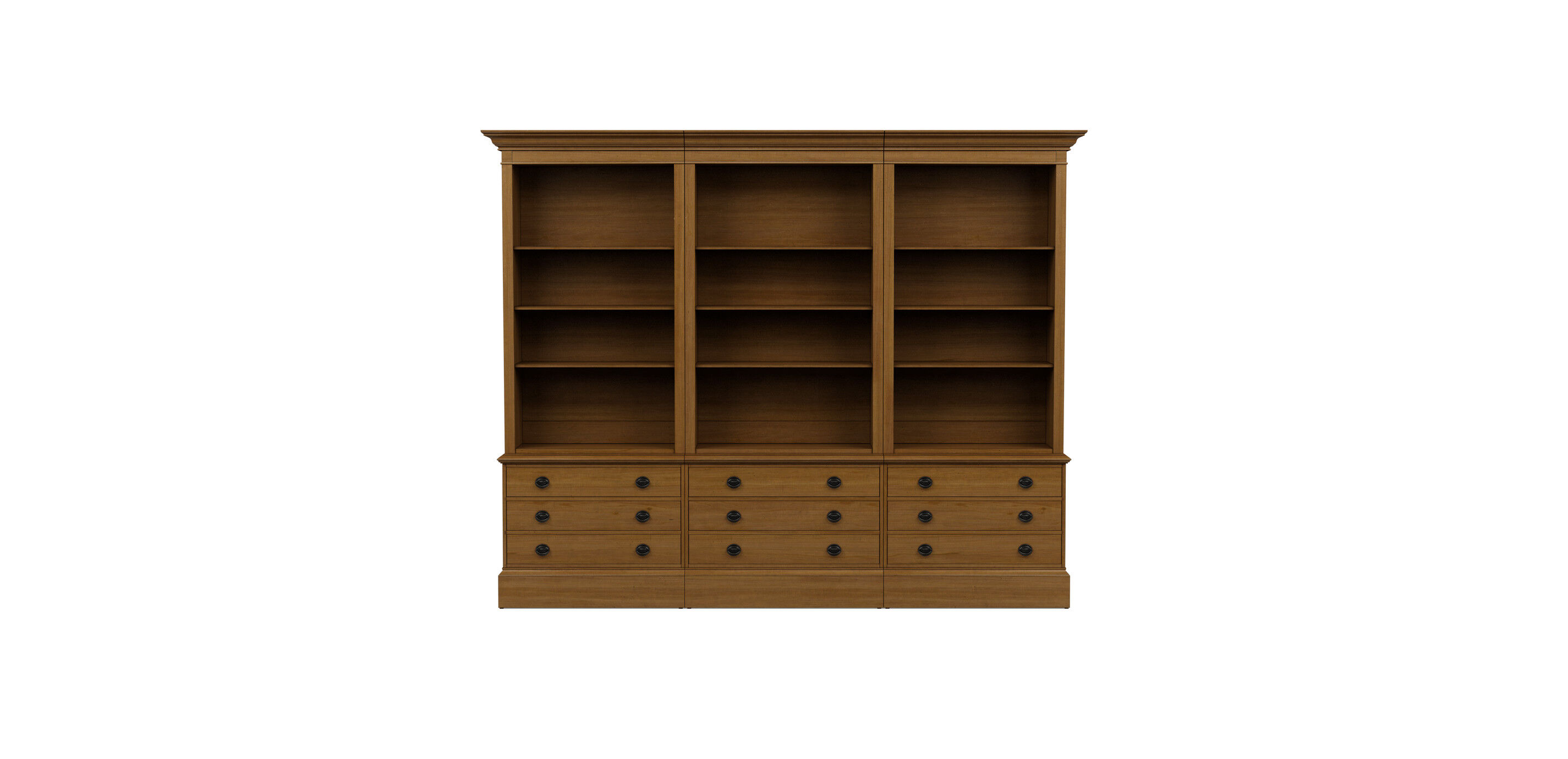 Villa Triple File Bookcase
