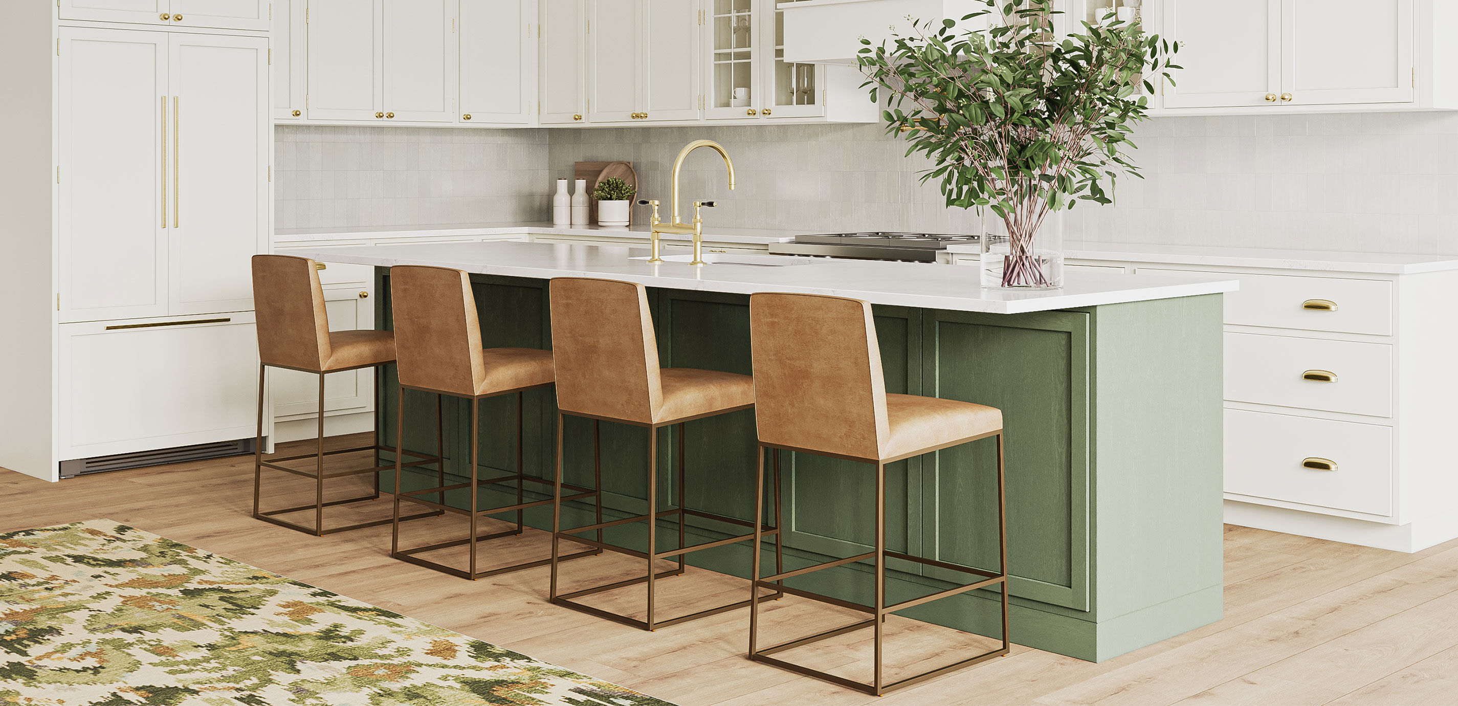 Jewel Metal Base Leather Counter Stool_3