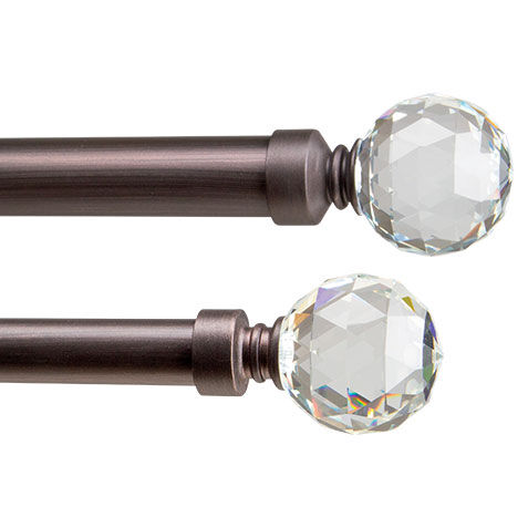 Glass Faceted Ball Finial Hardware Set image