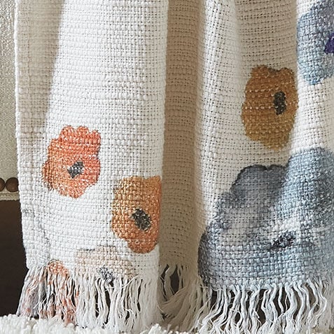 Washed Cotton Floral Throw Product Tile Hover Image 032936