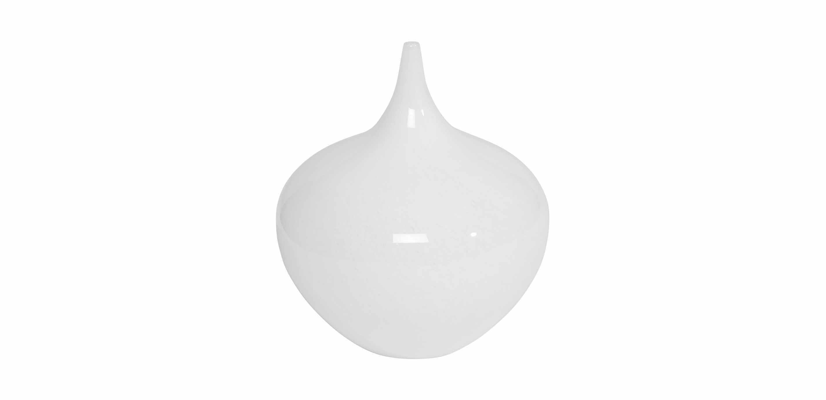 White Glass Goddess Vase