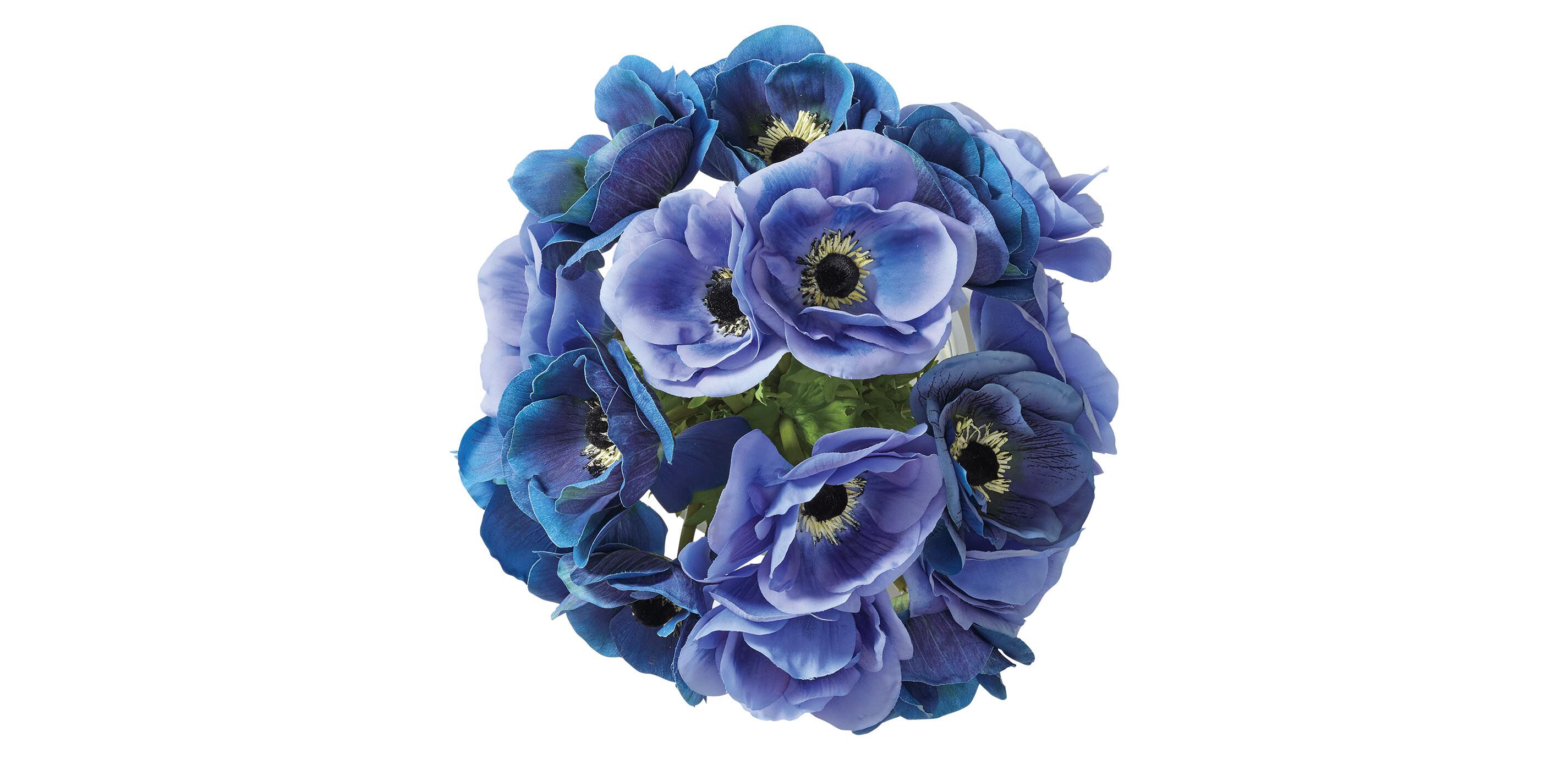 Deep Blue Anemone Bouquet in Cylinder Vase_3