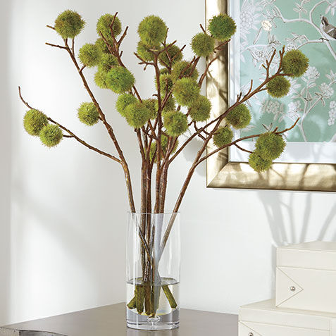 Chestnut Branch Arrangement in Tall Glass Vase Product Tile Hover Image 443780   GRN