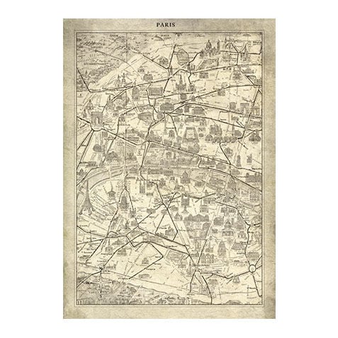 Paris Map I Vintage image