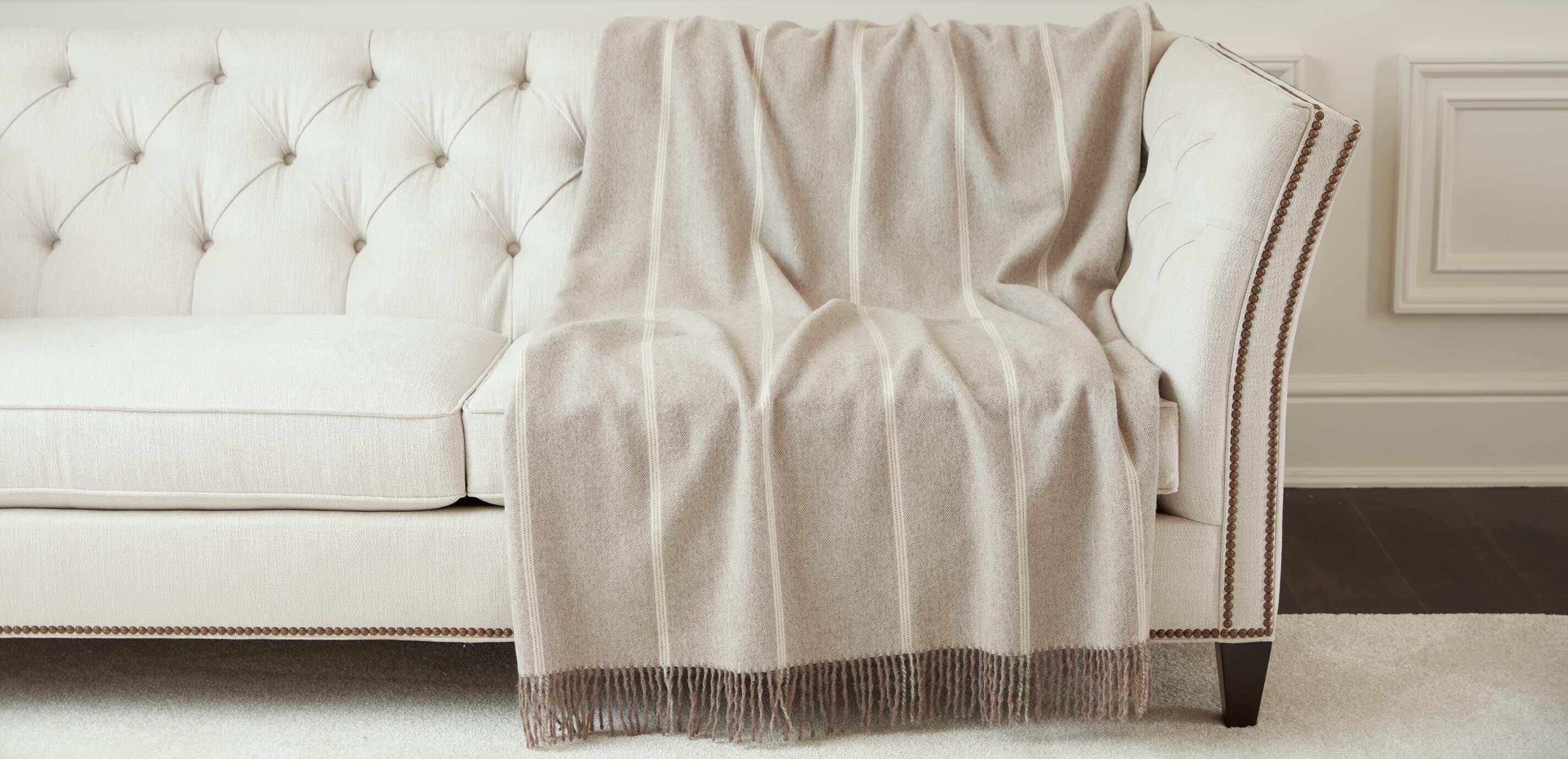 Herringbone Stripe Alpaca Throw