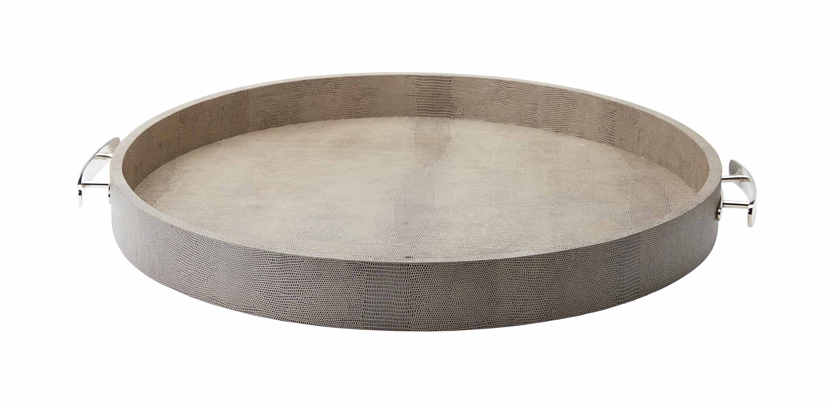 Embossed Round Leather Tray