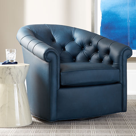 Clyde Leather Swivel Chair Product Tile Hover Image 722266