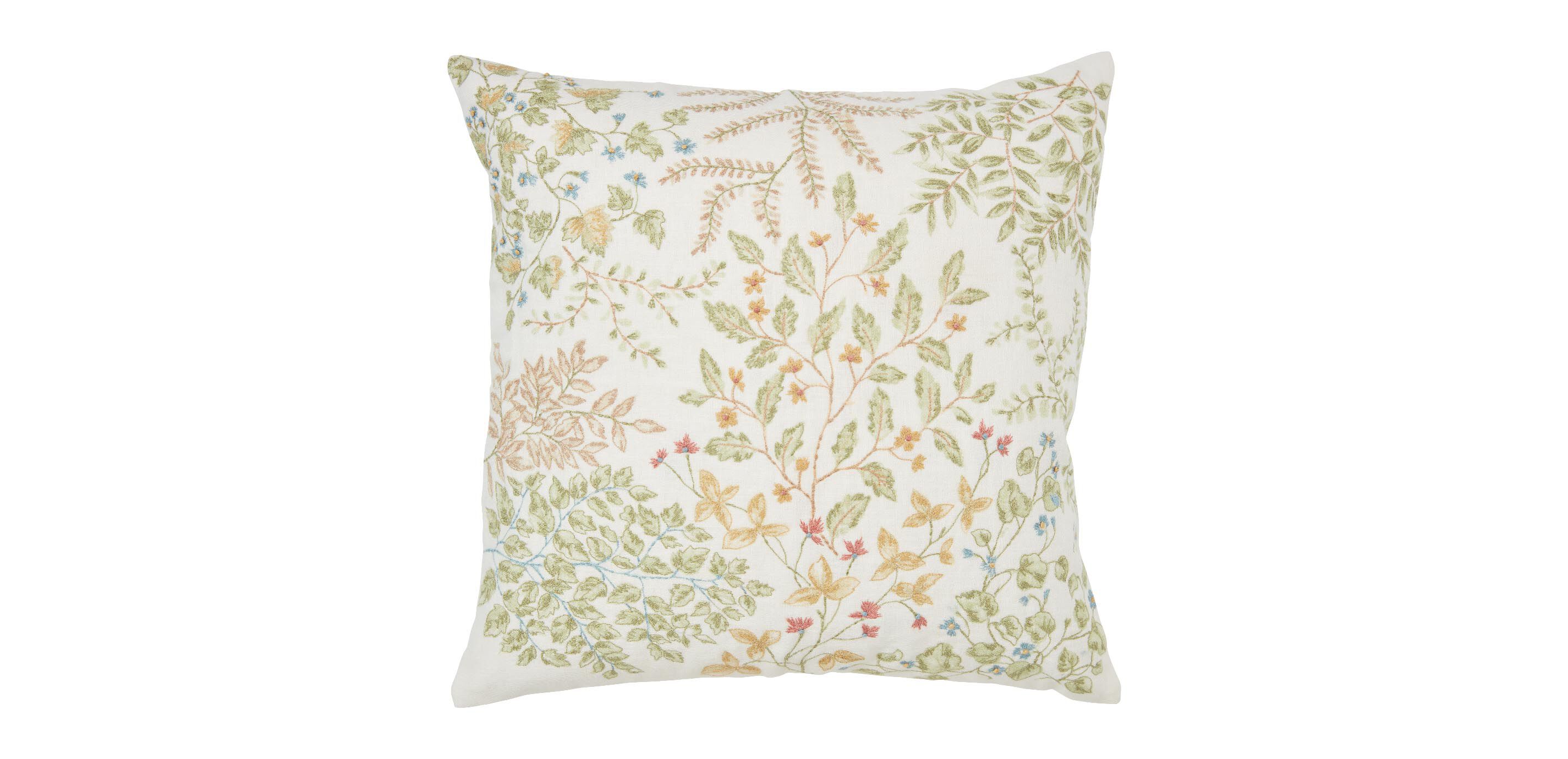 Sketchbook Floral Embroidered Pillow
