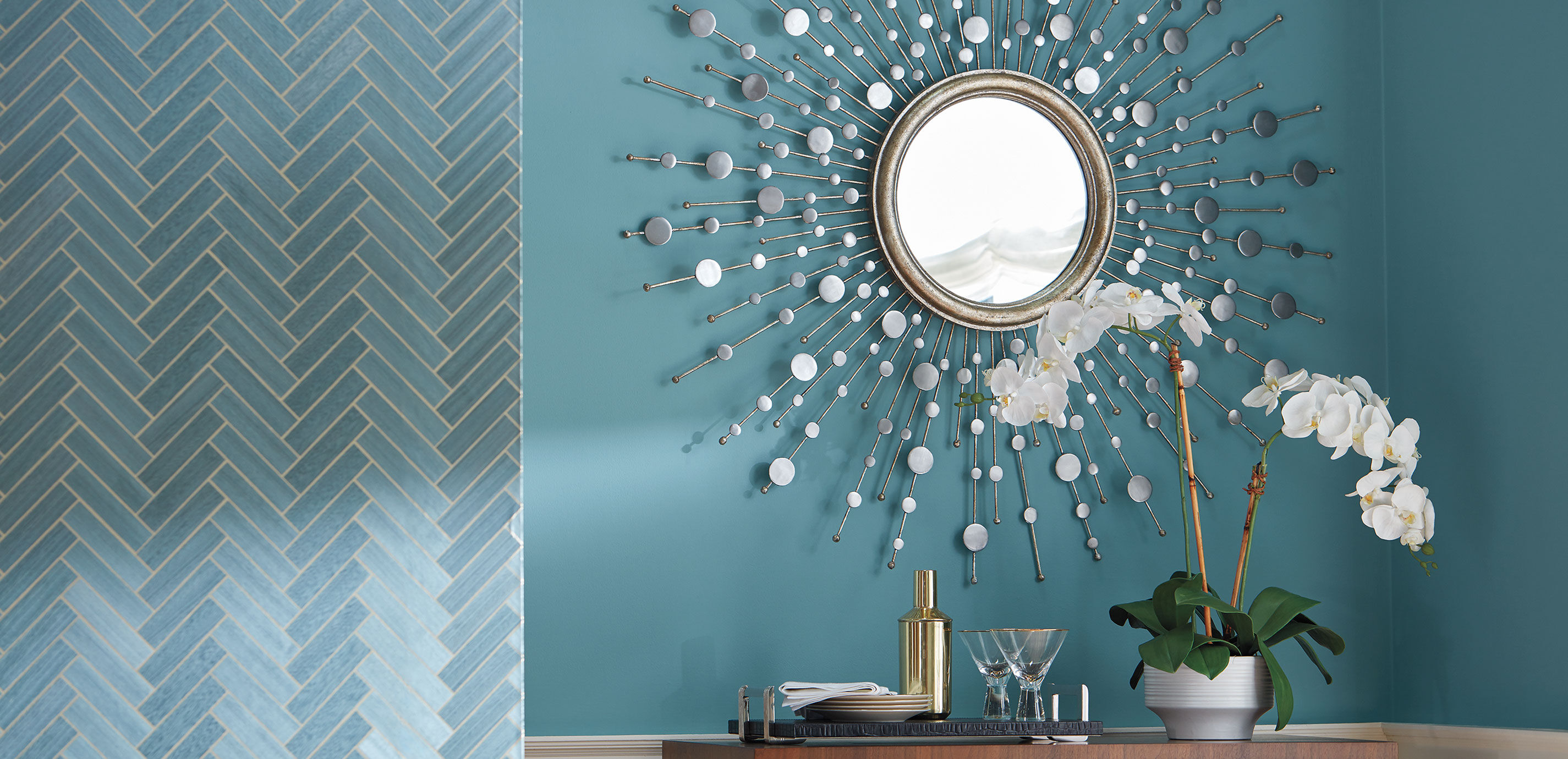 Silver Toned Soleil Mirror_5