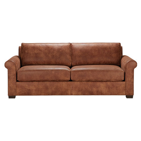 Spencer Roll-Arm Leather Sofa image