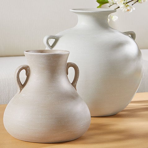 Washed Ceramic Vase, Small Product Tile Hover Image 432509C  NAT