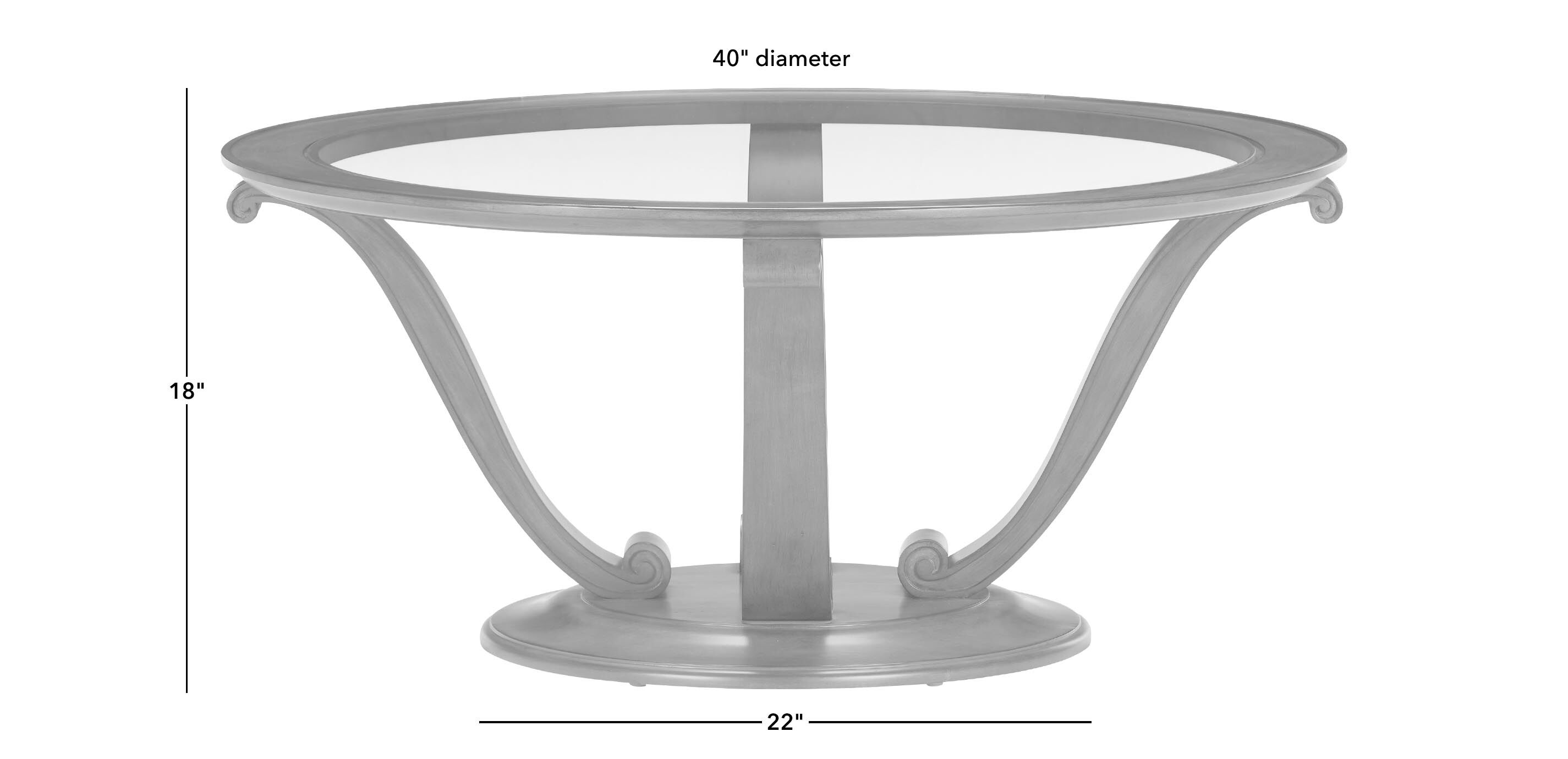 Camille Round Glass-Top Scroll-Base Coffee Table_1