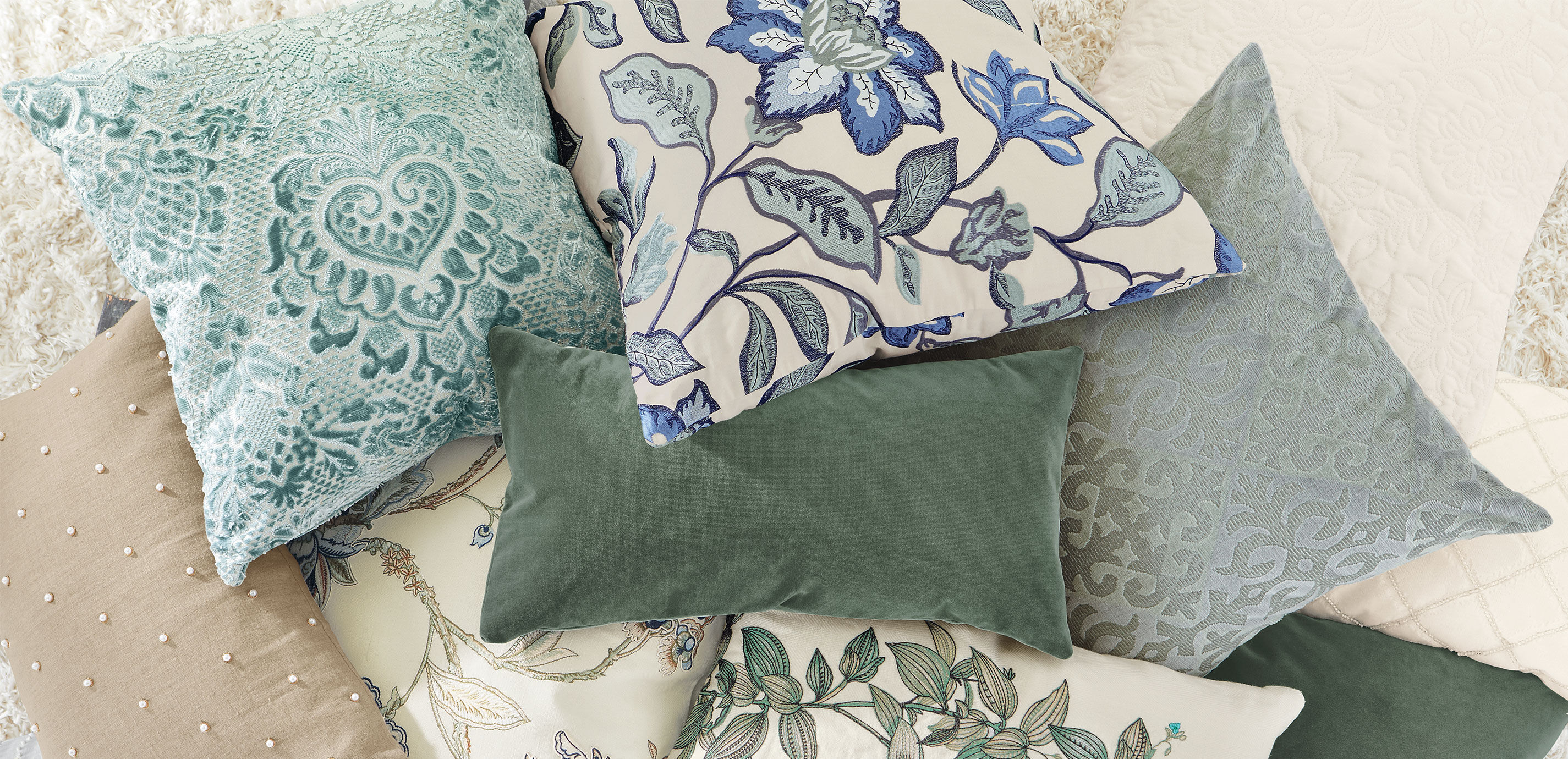 Blooming Floral Embroidered Square Pillow, 22"_3