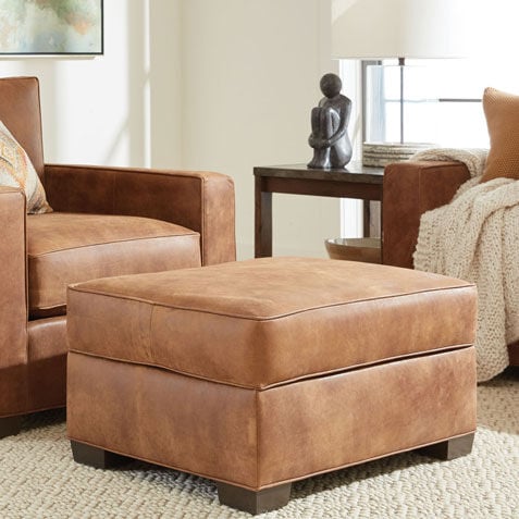 Spencer Leather Ottoman Product Tile Hover Image 722360