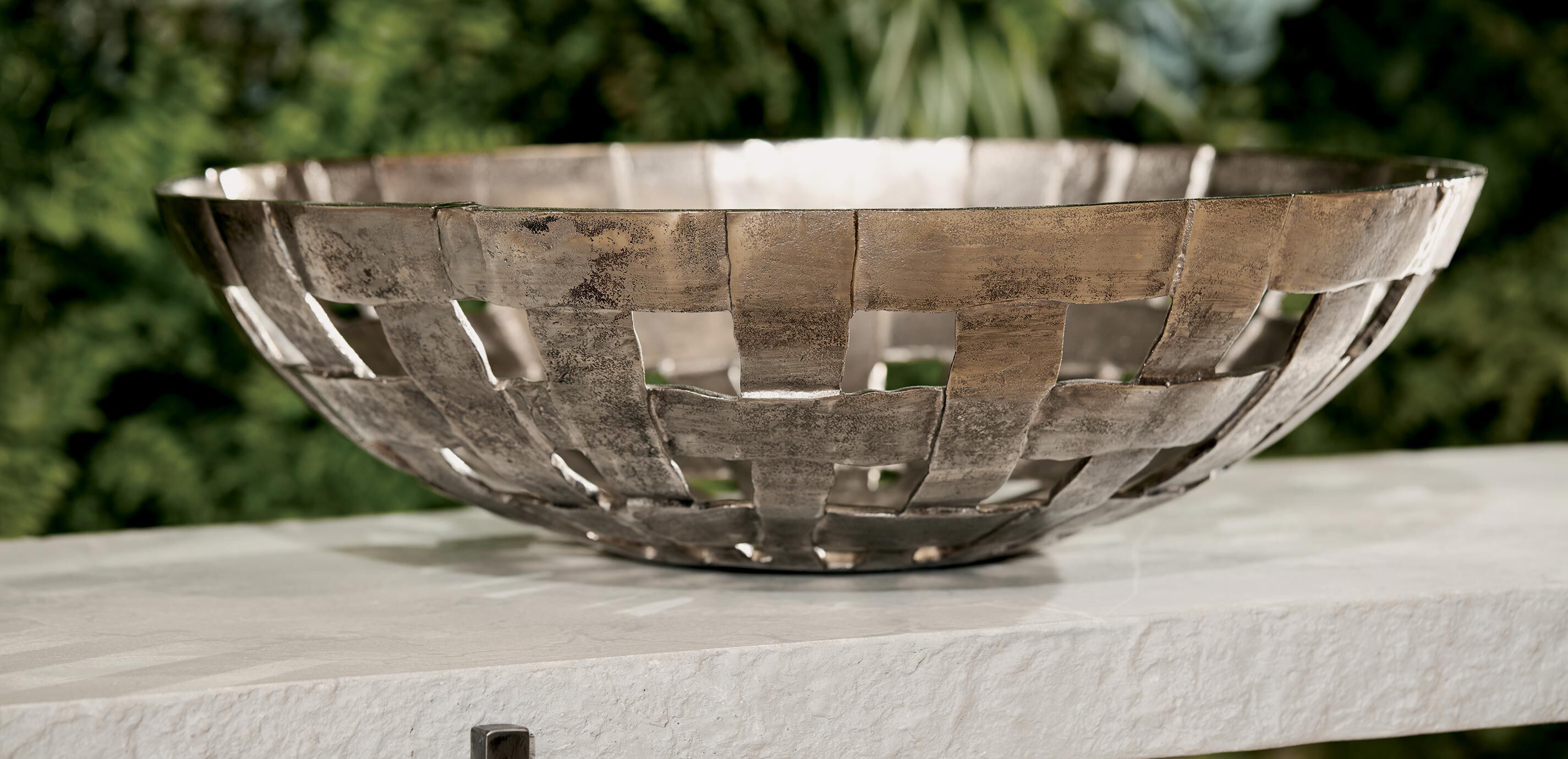 Scarlet Metal Basketweave Bowl_2