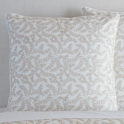 Gold Embroidered Vine Euro Sham image 036258D