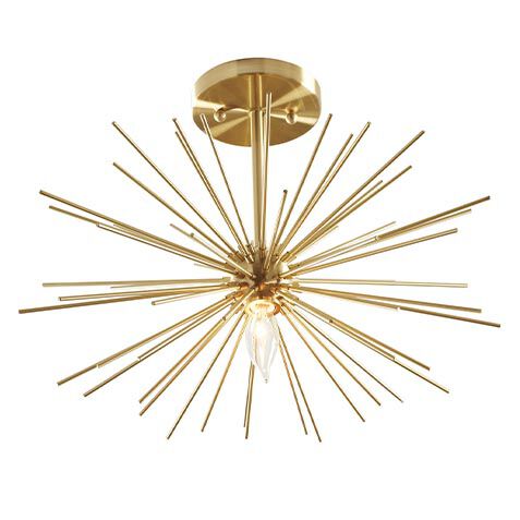 Starburst Brass Semi-Flush Ceiling Light image