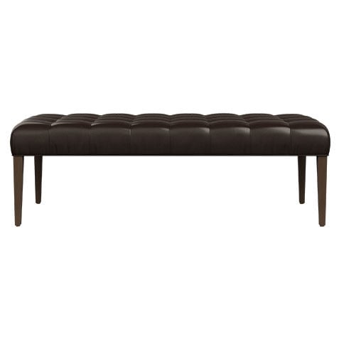 Harbor Leather Wood-Base Cocktail Bench image