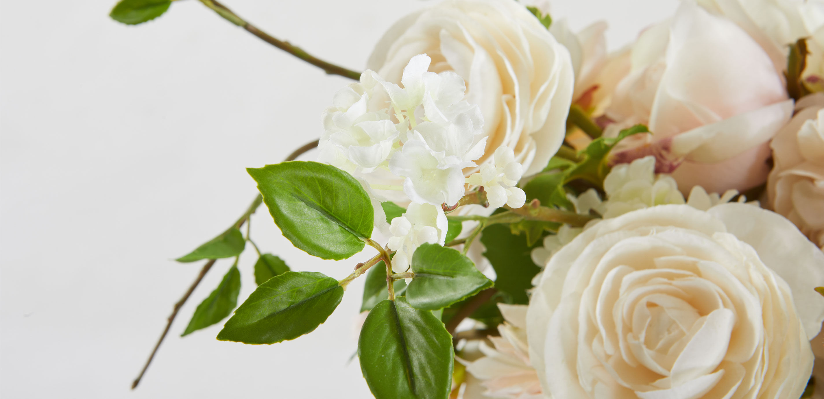 Blush Mixed Floral Bouquet in Small Linear Glass Vase_7