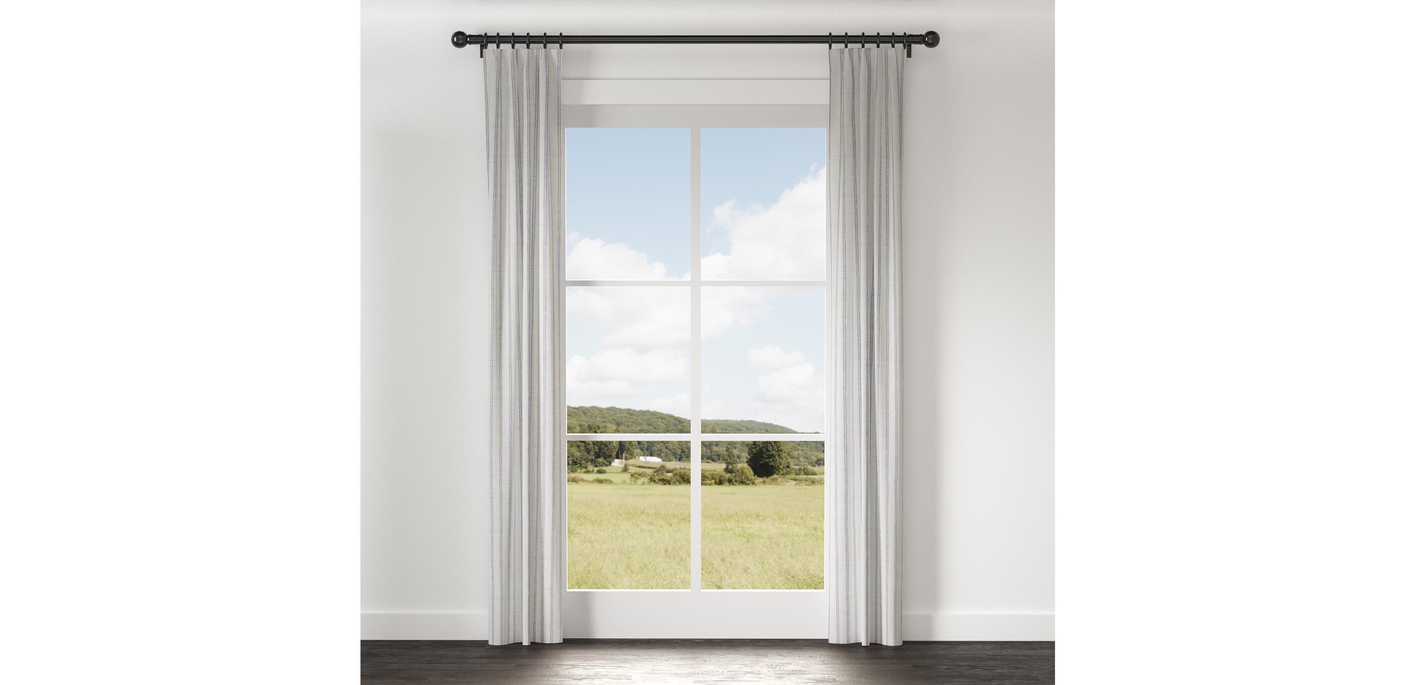 Ticking Stripe Linen Drapery Panel