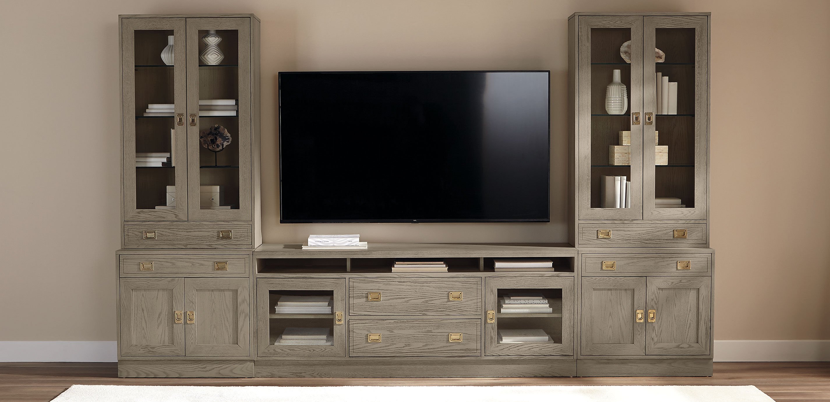 Callum Double Bookcase, Glass Doors_1