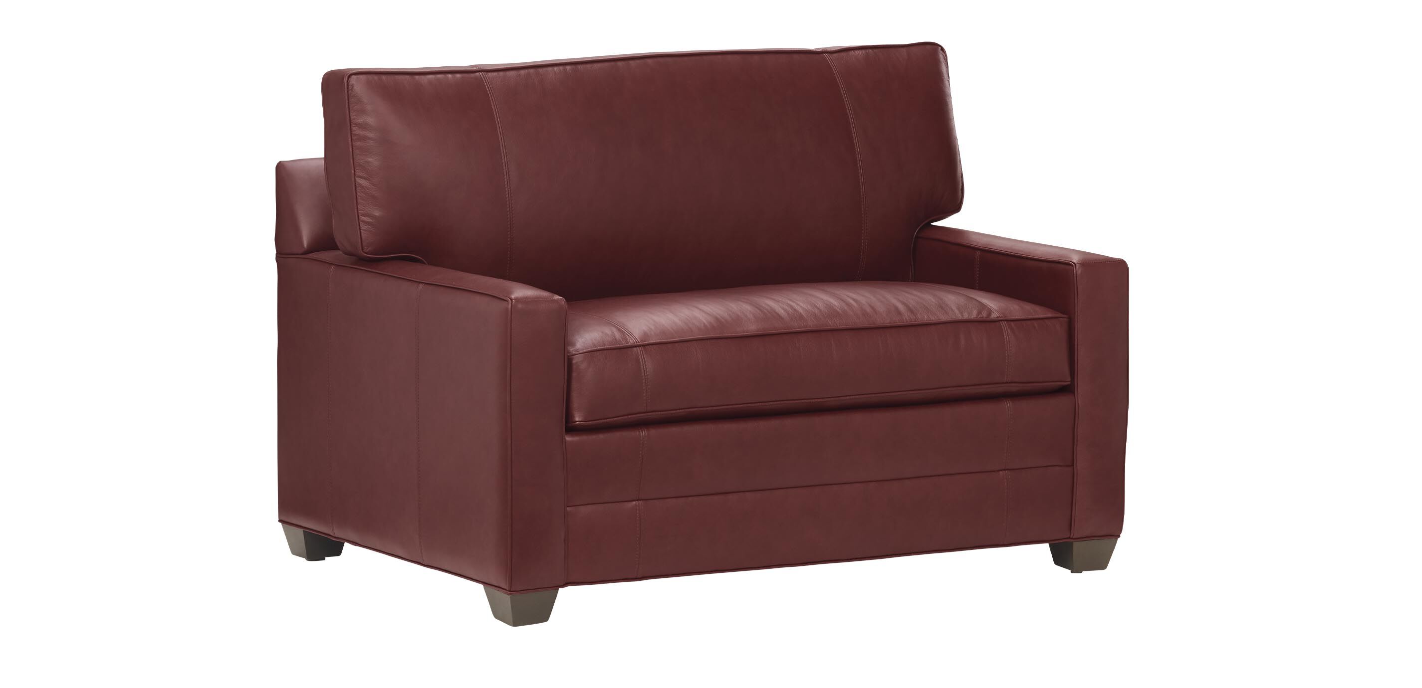 Bennett Track-Arm Leather Chair-and-a-Half Twin Sleeper