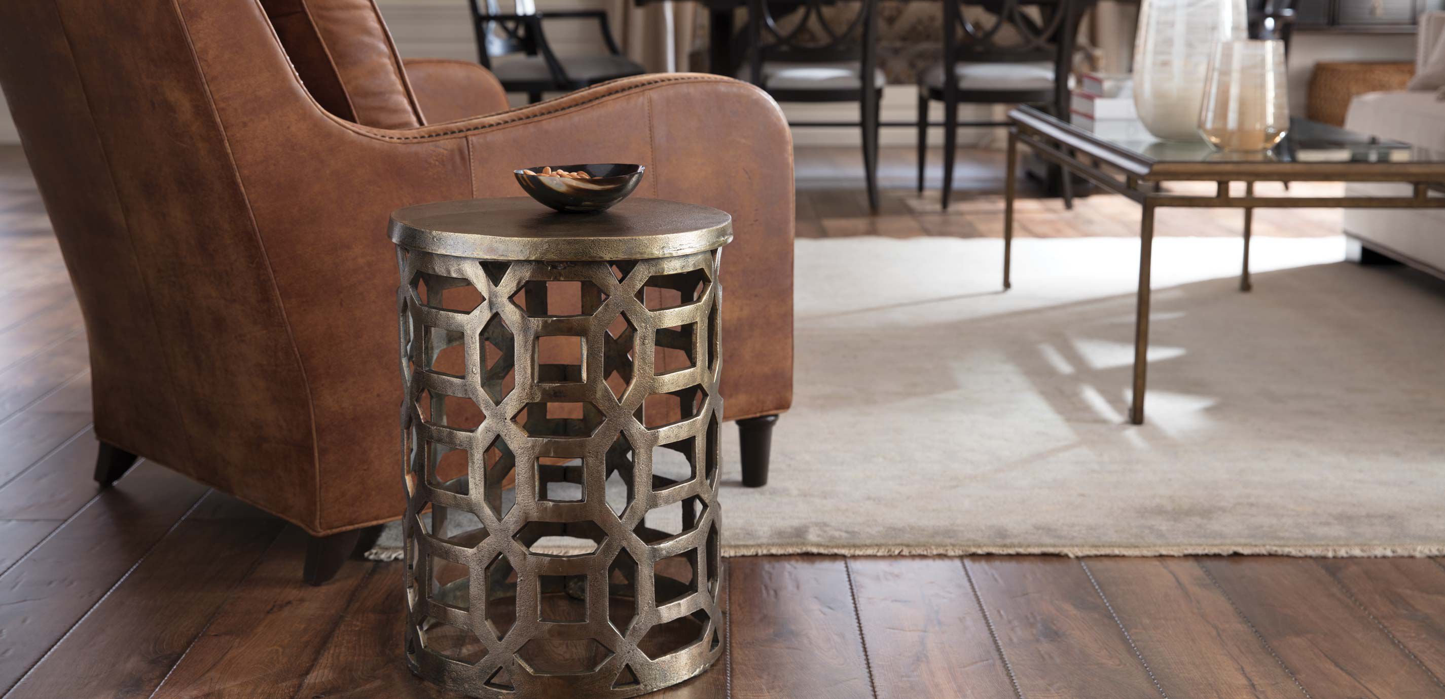 Bennie Pierced Brass Stool_4