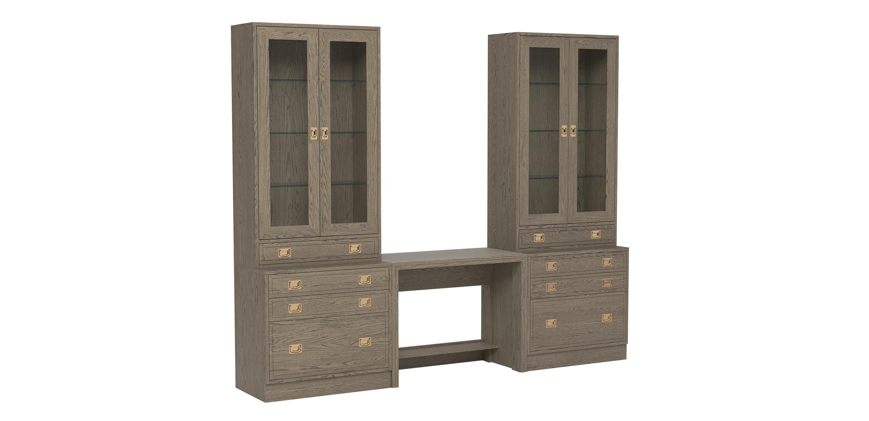 Callum Large Extended Bridge Desk, Glass Doors_1