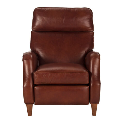 Aiden Leather Recliner, Old English/Saddle image