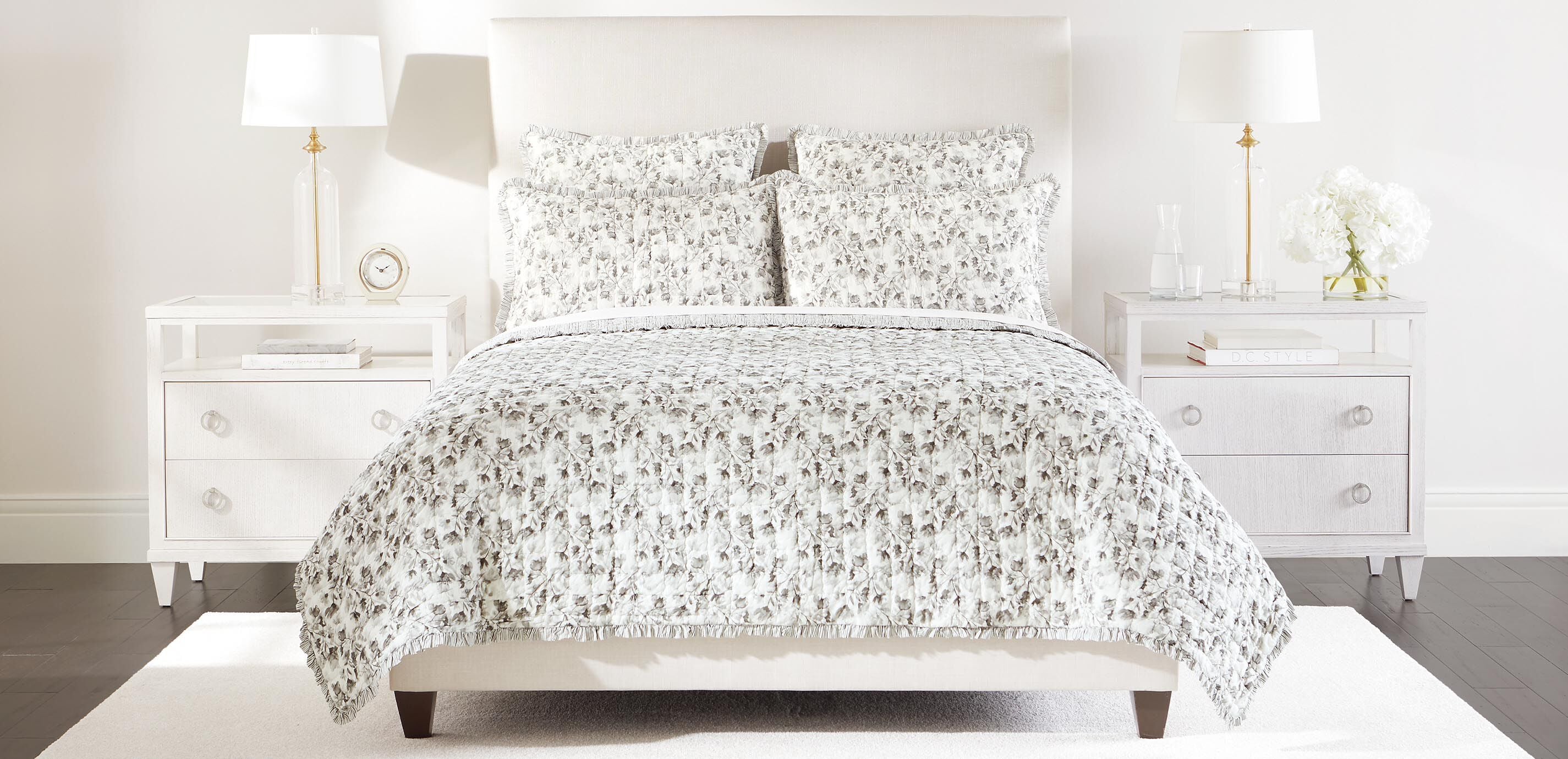 Watercolor Floral Reversible Quilt and Shams Set
