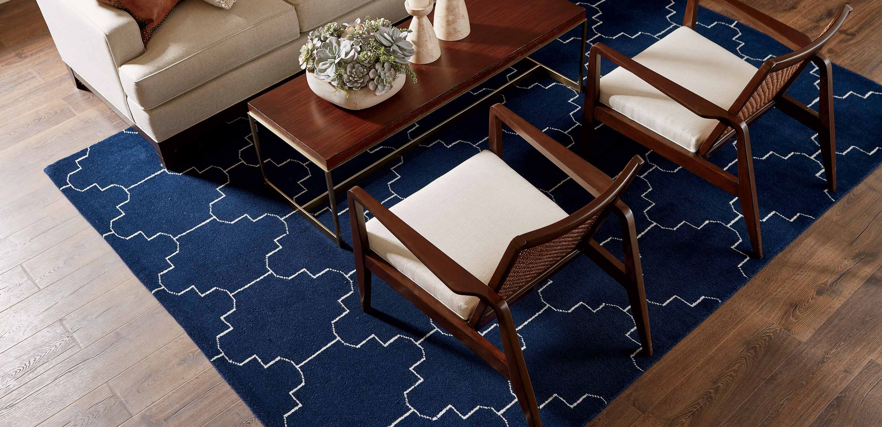 Tulu Tracery Rug, Blue/Natural_1