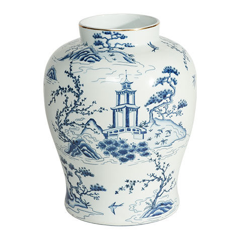Chinoiserie Scene Porcelain Vase image