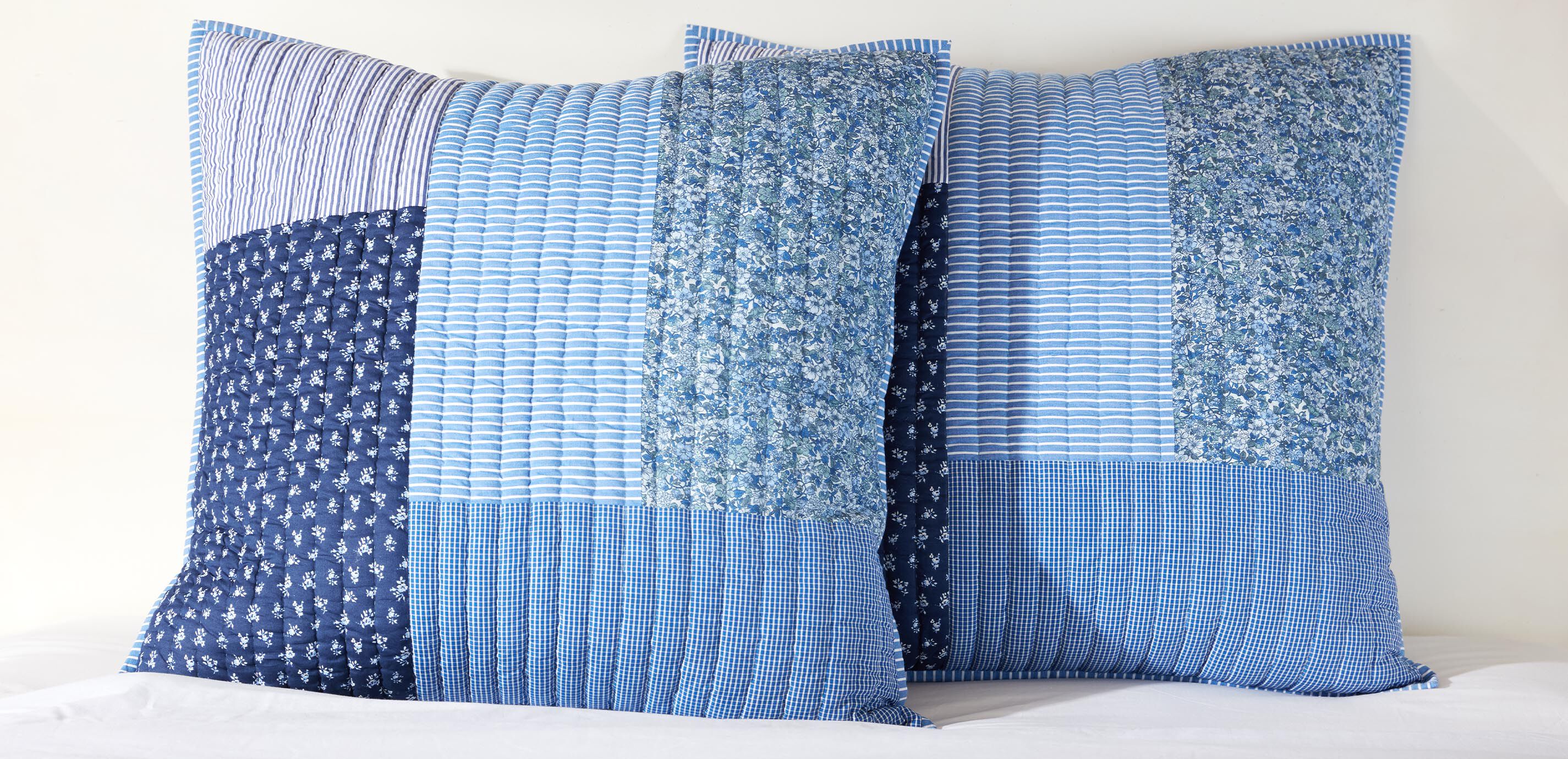 Mixed Patchwork Quilted Euro Sham