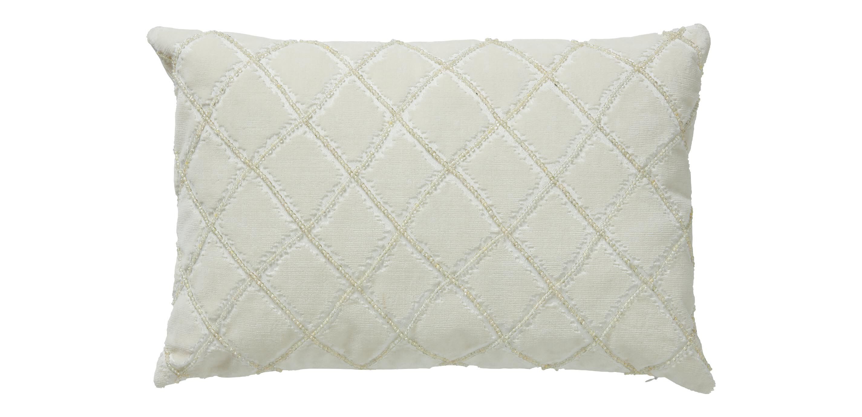 Velvet Beaded Lumbar Pillow