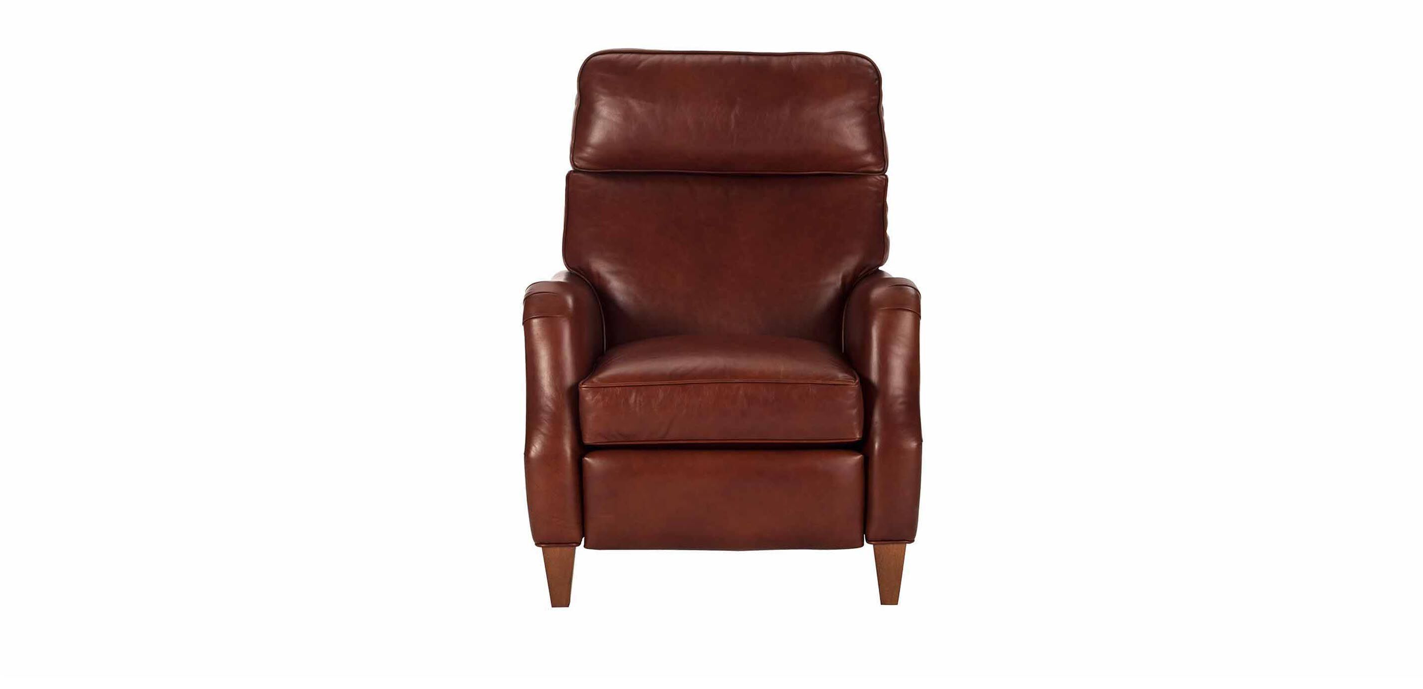 Aiden Leather Recliner, Old English/Saddle