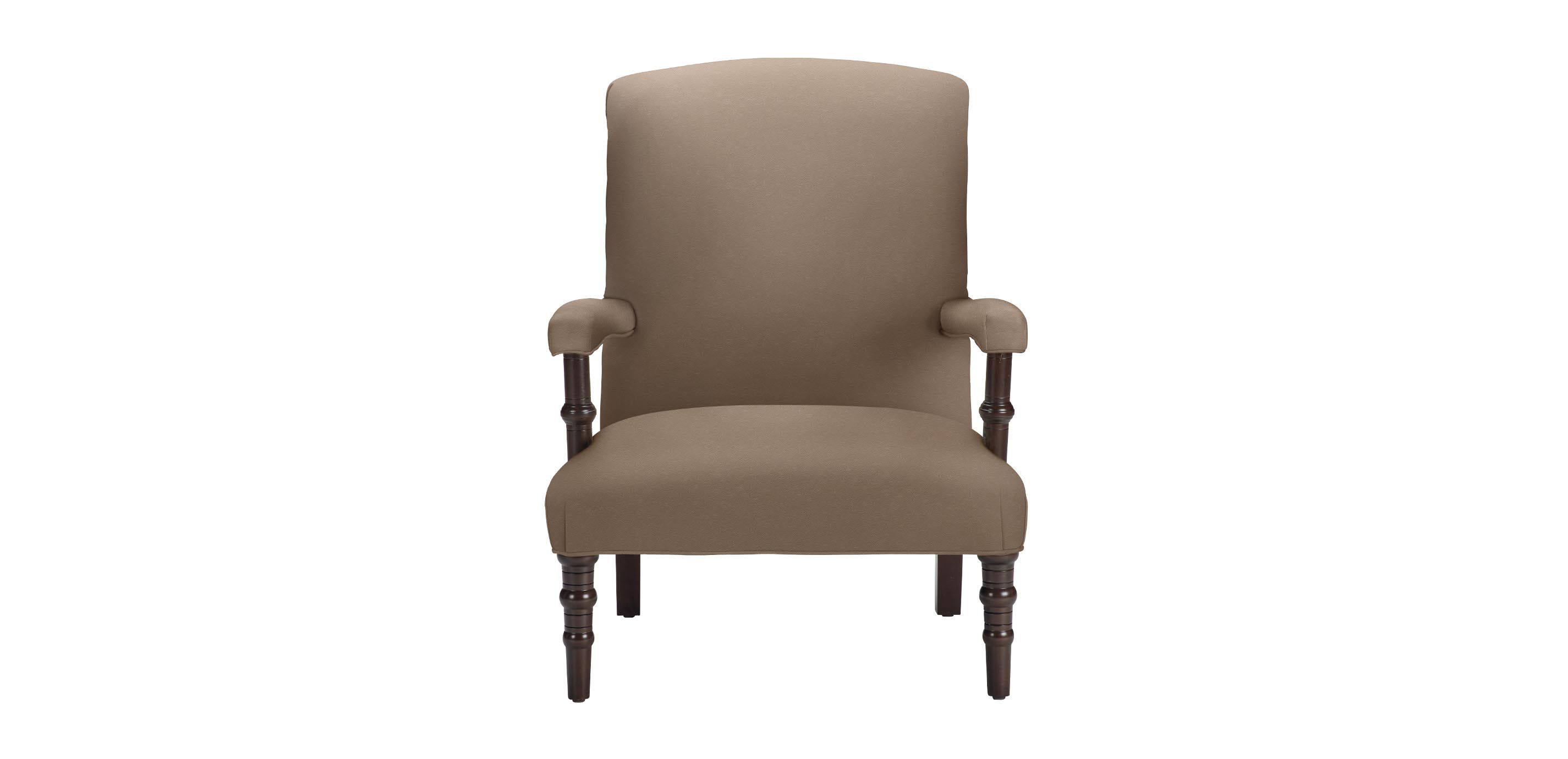 Chamberlain Scroll-Back Leather Accent Chair
