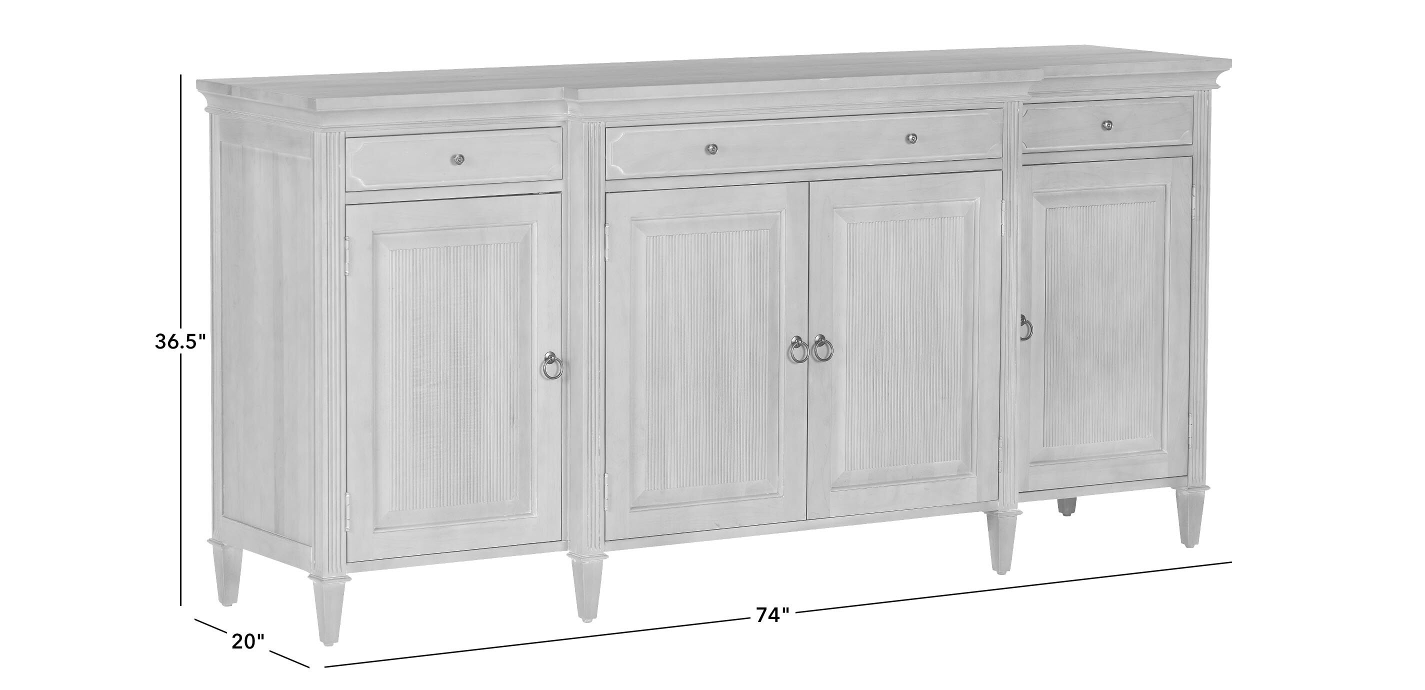 Davos Four-Door Wood Buffet with Breakfront Detail_1