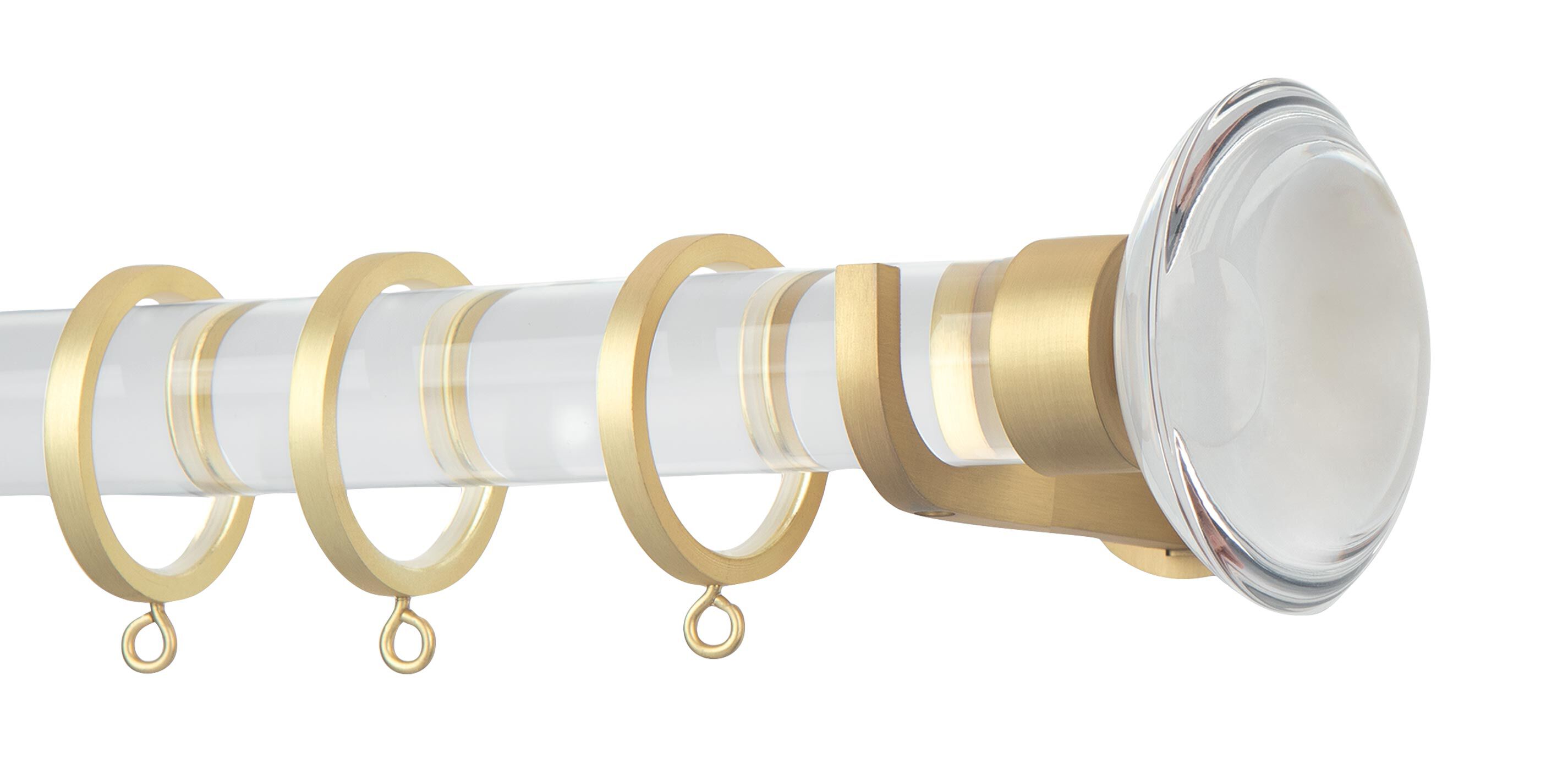 Acrylic Drapery Hardware Set with Sphere Finial