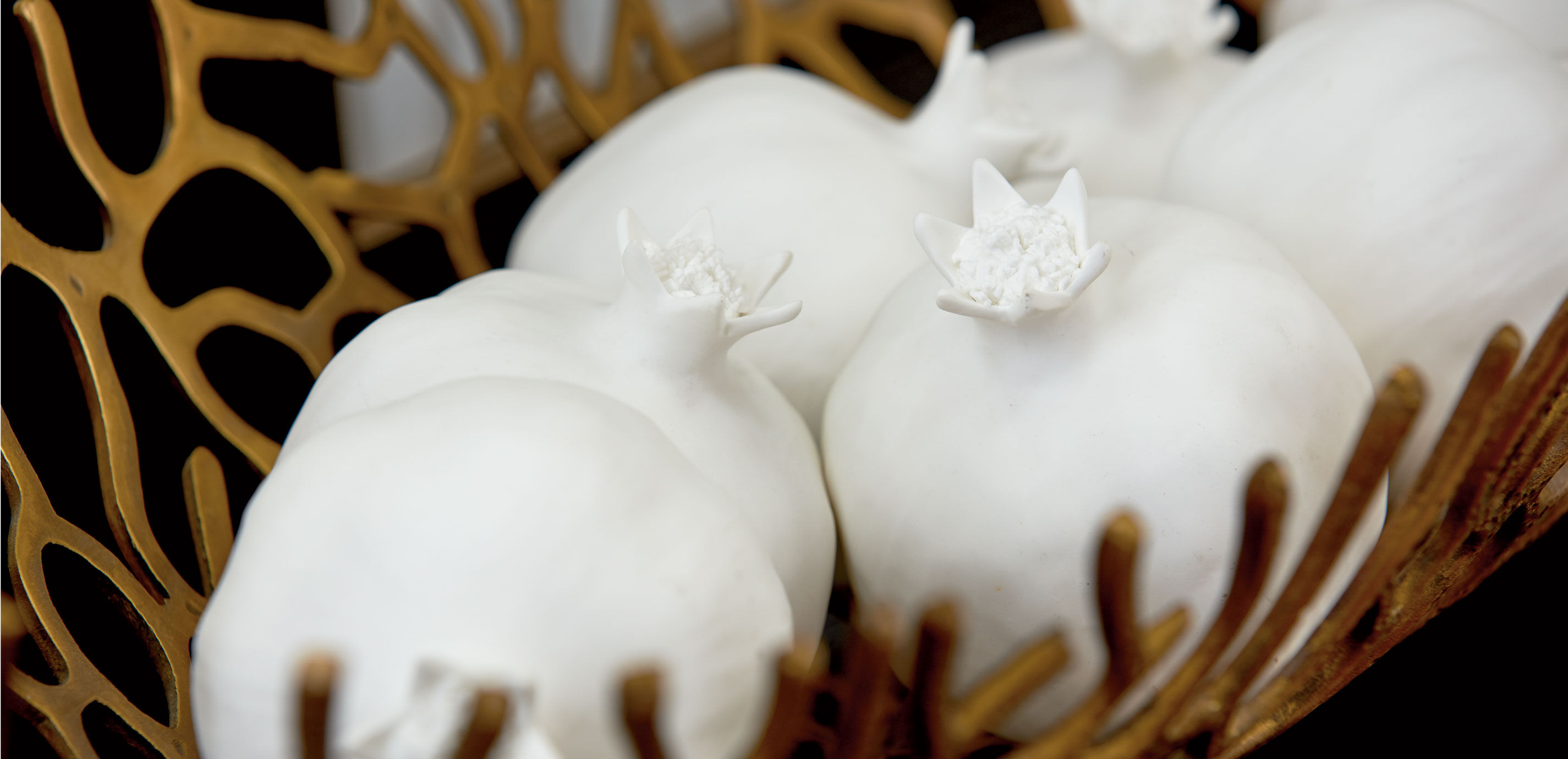Matte White Pomegranate Sculpture_2