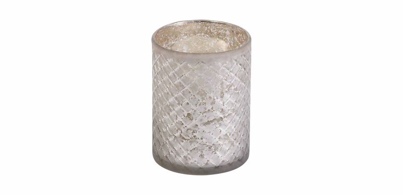 DiamondEtched Glass Hurricane Candle Holders