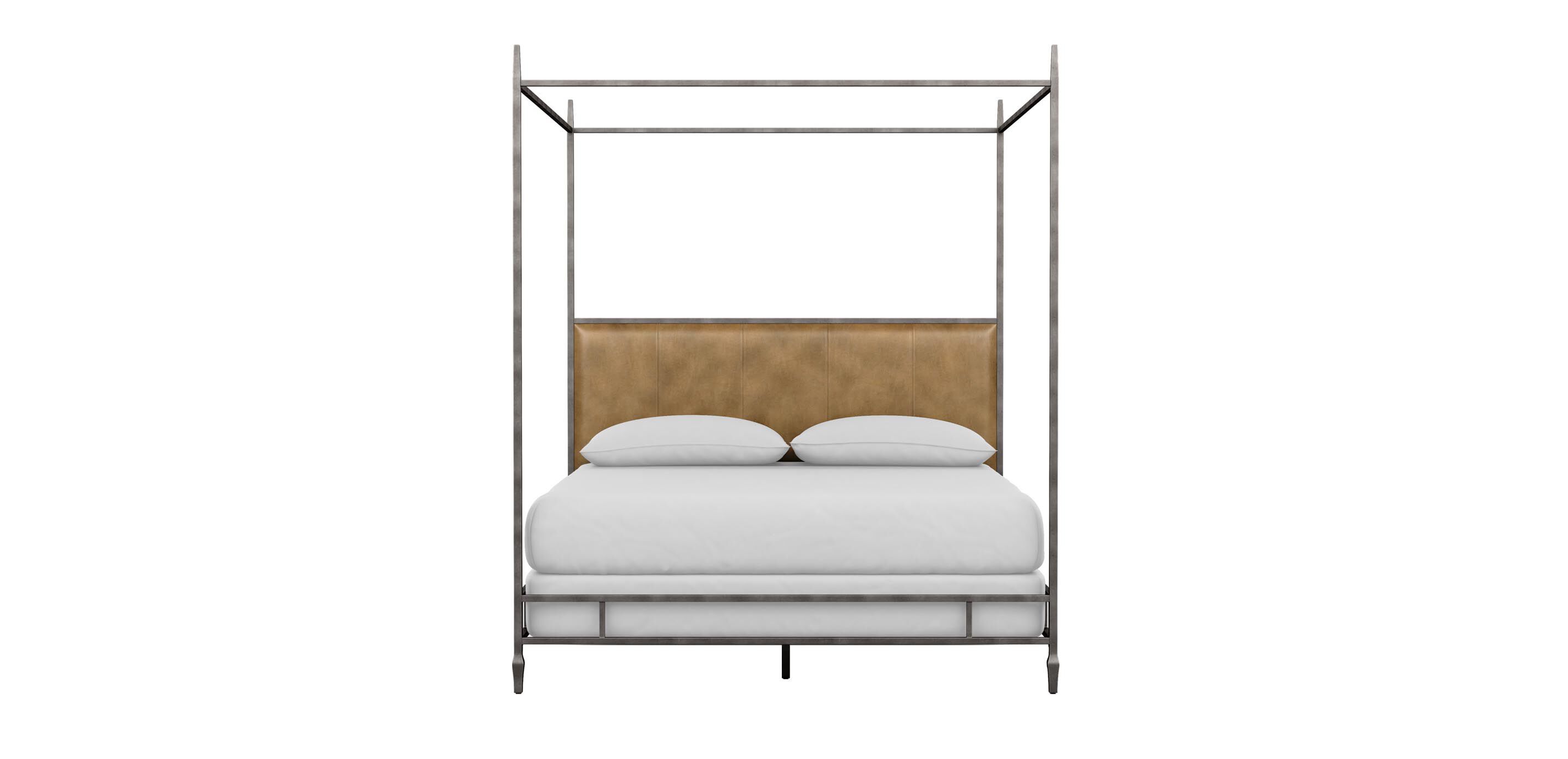 Lincoln Leather Upholstered Poster Bed