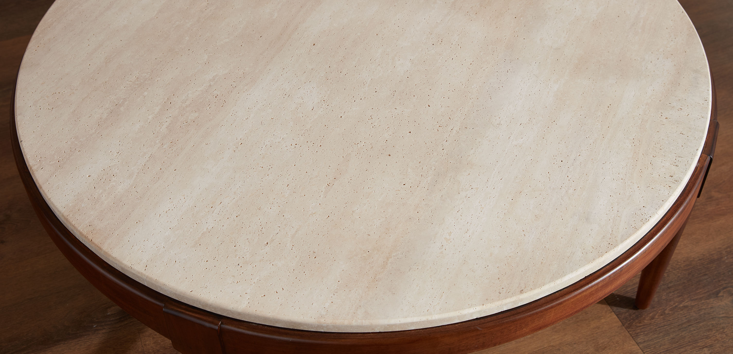 Draper Round Travertine Coffee Table_2