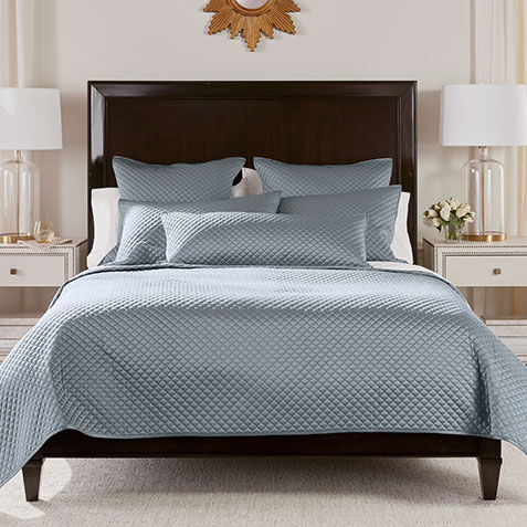 Salena Quilted Coverlet and Shams, Mist Blue image